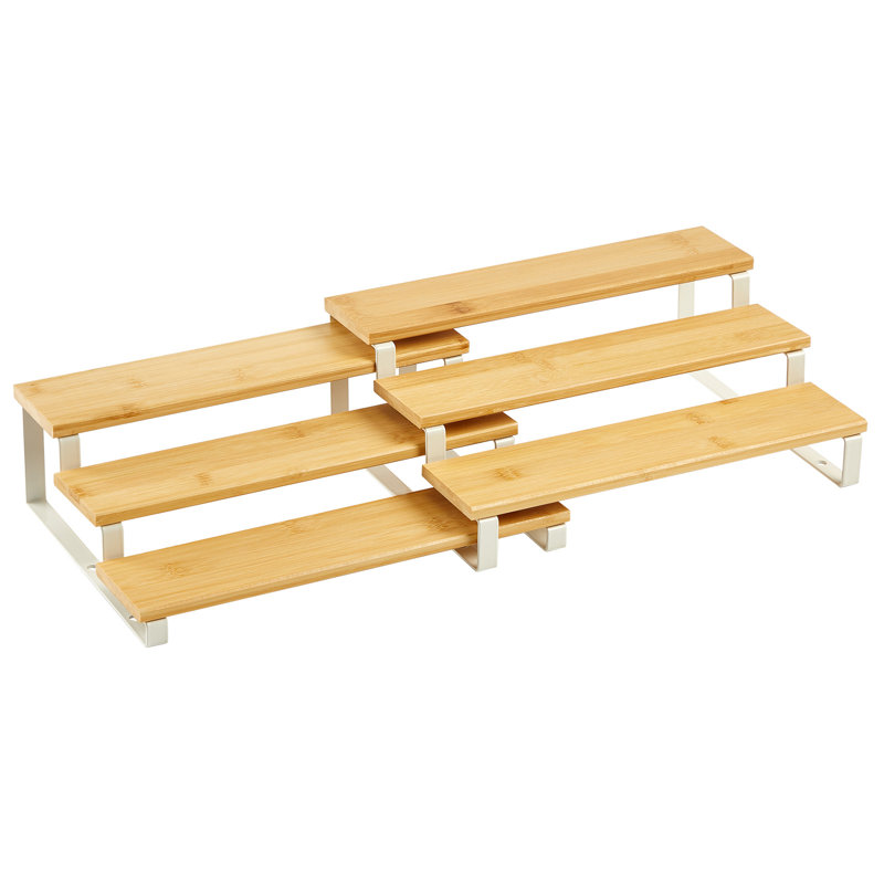 Freestanding Spice Rack, 6.8 cm H x 19 cm W x 38 cm D, White/Natural