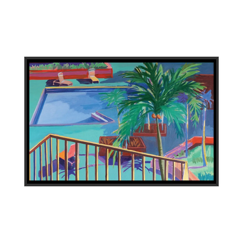 Poolside Florida, Black, 66.04 cm H x 101.6 cm W x 4.445 cm D