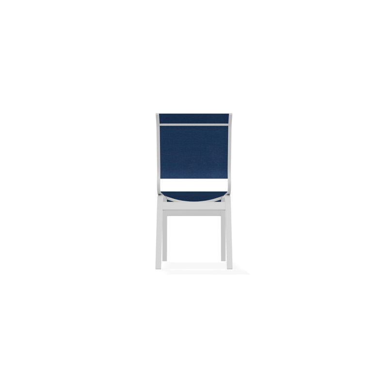 Aruba II Outdoor Dining Chair, Cobalt 35D Sunbrella®, White