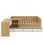 Lit plateforme double en bois avec six tiroirs, des tablettes et une coiffeuse-1016850664