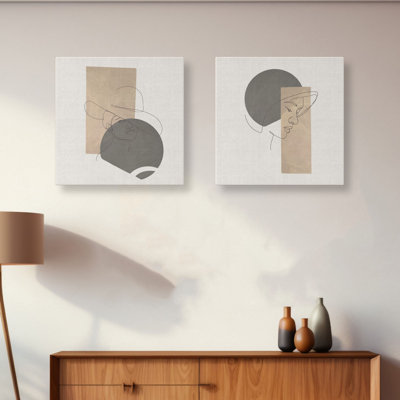 Stunning Decorative Canvas Paintings (2 Pieces), 19.7 x 19.7 Inches Each | 100% Canvas with 100% Wooden Frames | Perfect for Living Room & Bedroom Decor, Adds Elegance and Style to Any Space