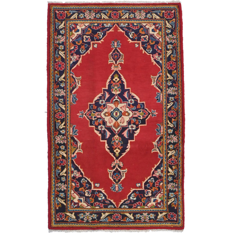 Tapis oriental rétro rouge 2 pi 8 po x 4 pi 3 pi