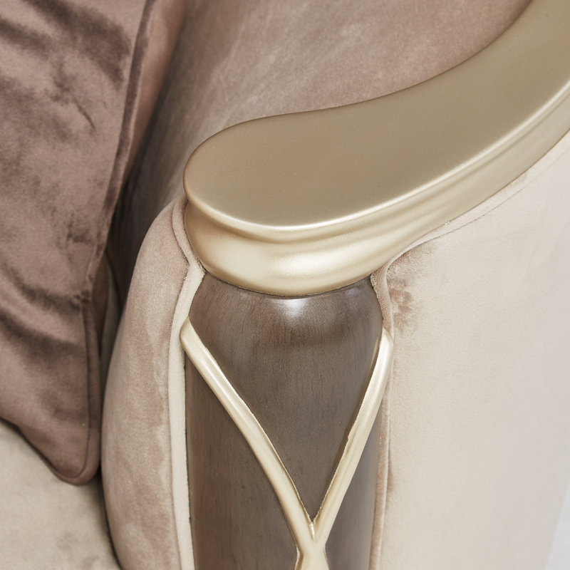 Villa Cherie 101'' Recessed Arm Sofa, Porcini Velvet