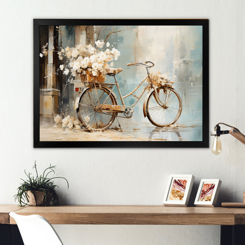 Vélo pédalant tranquille - impression, H 16 po x l 32 po x P 1 po, Cadre photo noir