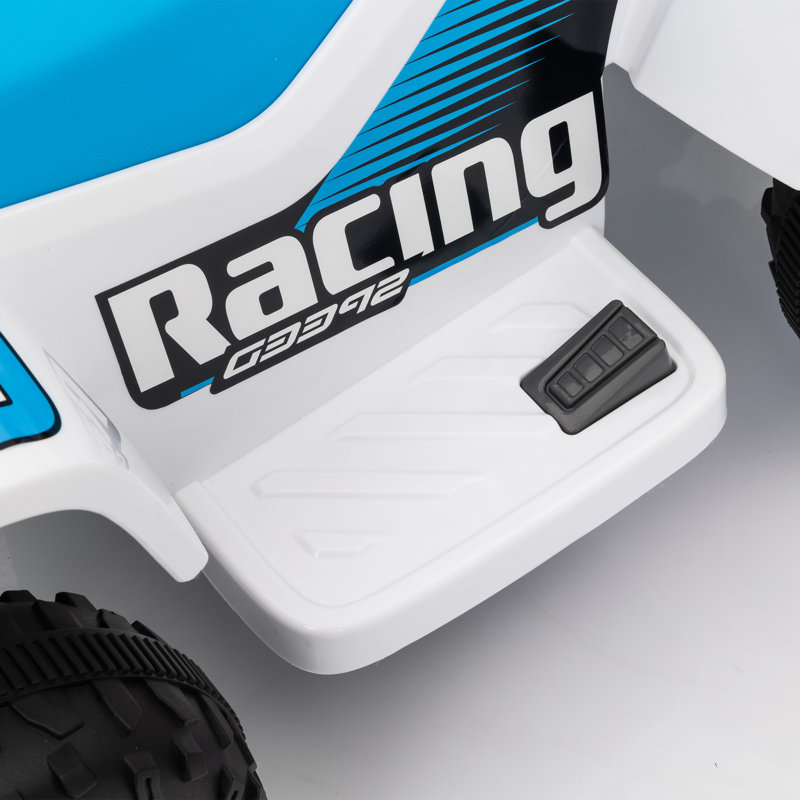 Quad pour enfants 6V, véhicule électrique à 4 roues avec phares, blanc, Blanc