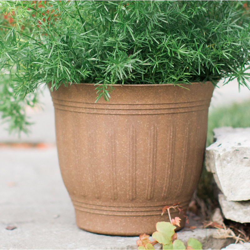 Carmer Pot Planter, 12.75" H x 15.5" W x 15.5" D, Dark Earth
