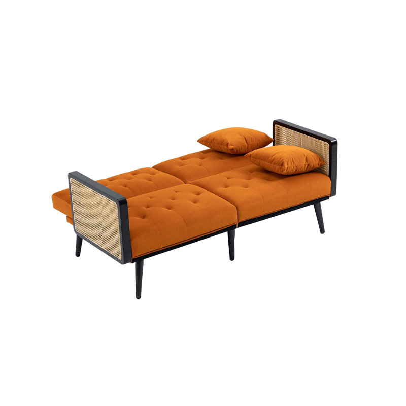 Canapé avec causeuse Accent, Velours orange