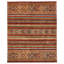 Tapis tribal multicolore et rouge 8 x 10