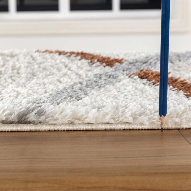 Loft Shag Ivory Shaggy Area Rug, Rectangle 7'10" x 9'10"