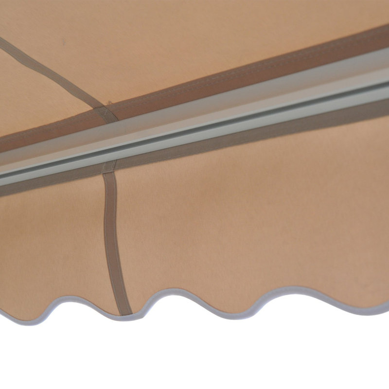 Dakota Fields 350cm W x 250cm D Polyester Cover Motorised Retractable Patio Awning, Cream White