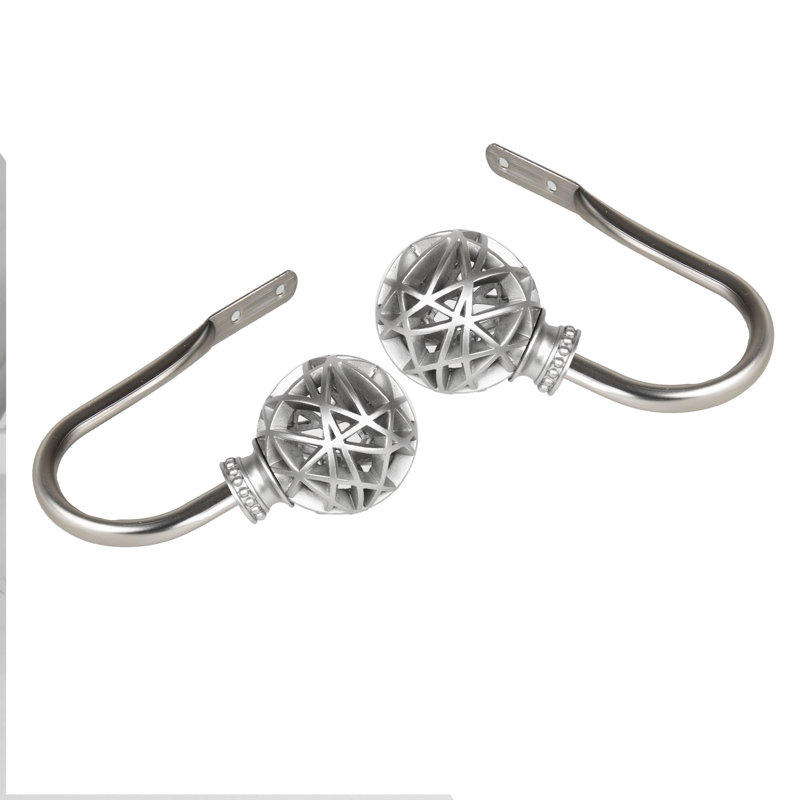 Accessoire de quincaillerie de rideau retenue Jalissa, Nickel satiné