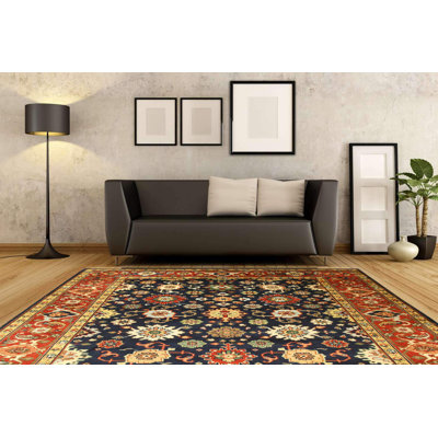 Violet Exquisite Navy Hand Knotted Wool Area Rug