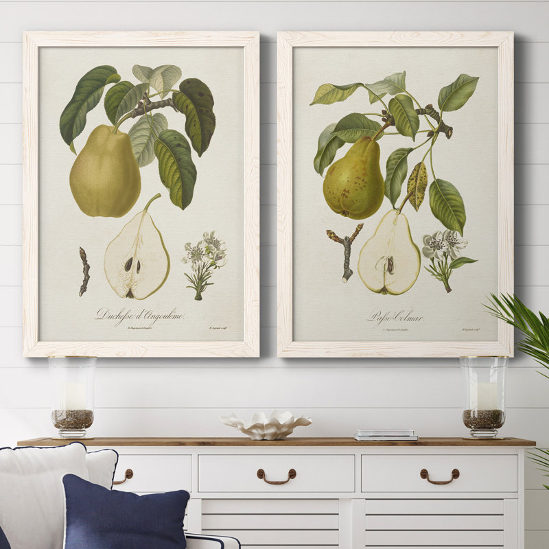 " Pears I " 2 - Pieces, White, 37.5" H x 27.5" W x 1" D