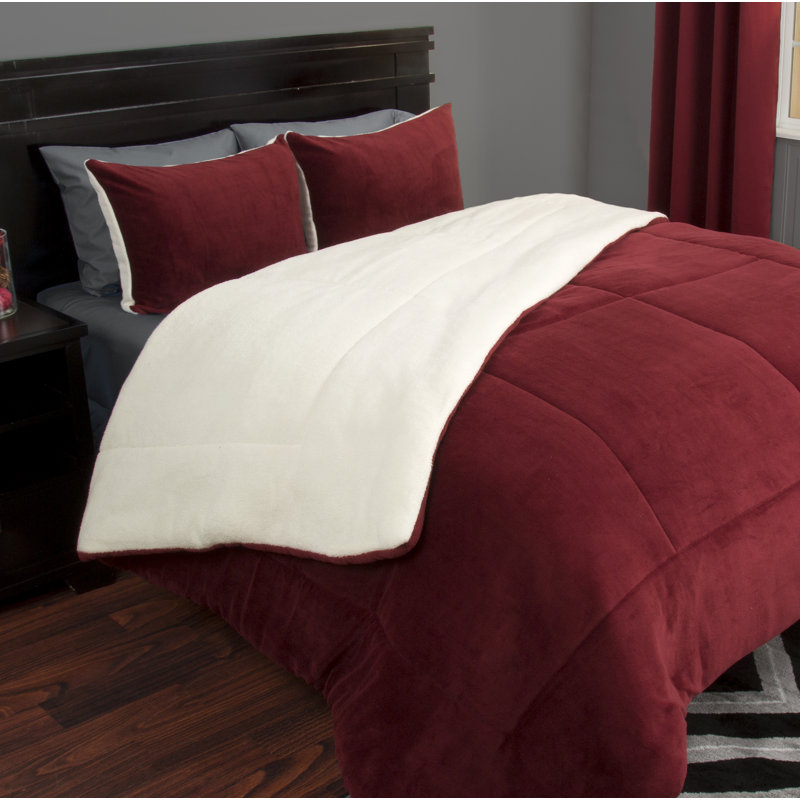 Sherpa Bedding Set - Fleece Bedspread with Pillow Shams Comforter Set - Warm, Cozy Bedding, King Comforter + 2 King Shams