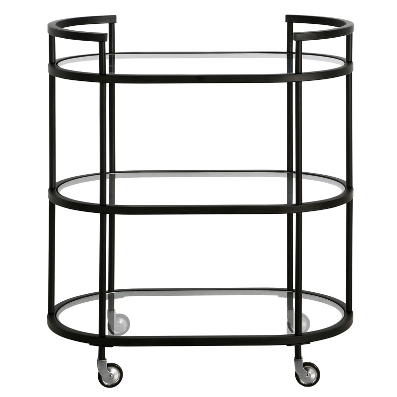 Metal Bar Cart, Blackened Bronze
