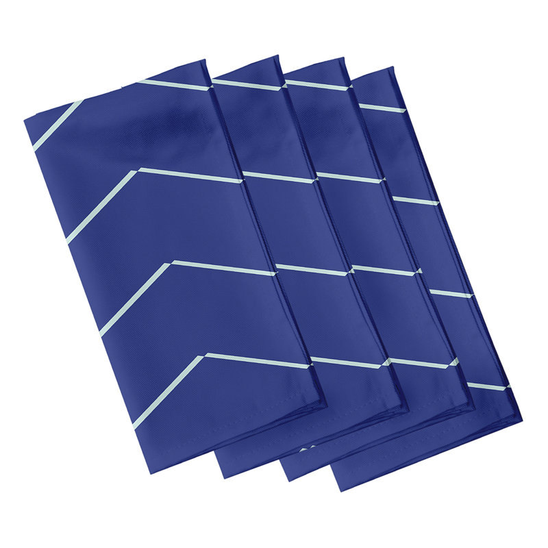 Noxon Polyester Geometric Square Napkin, Blue