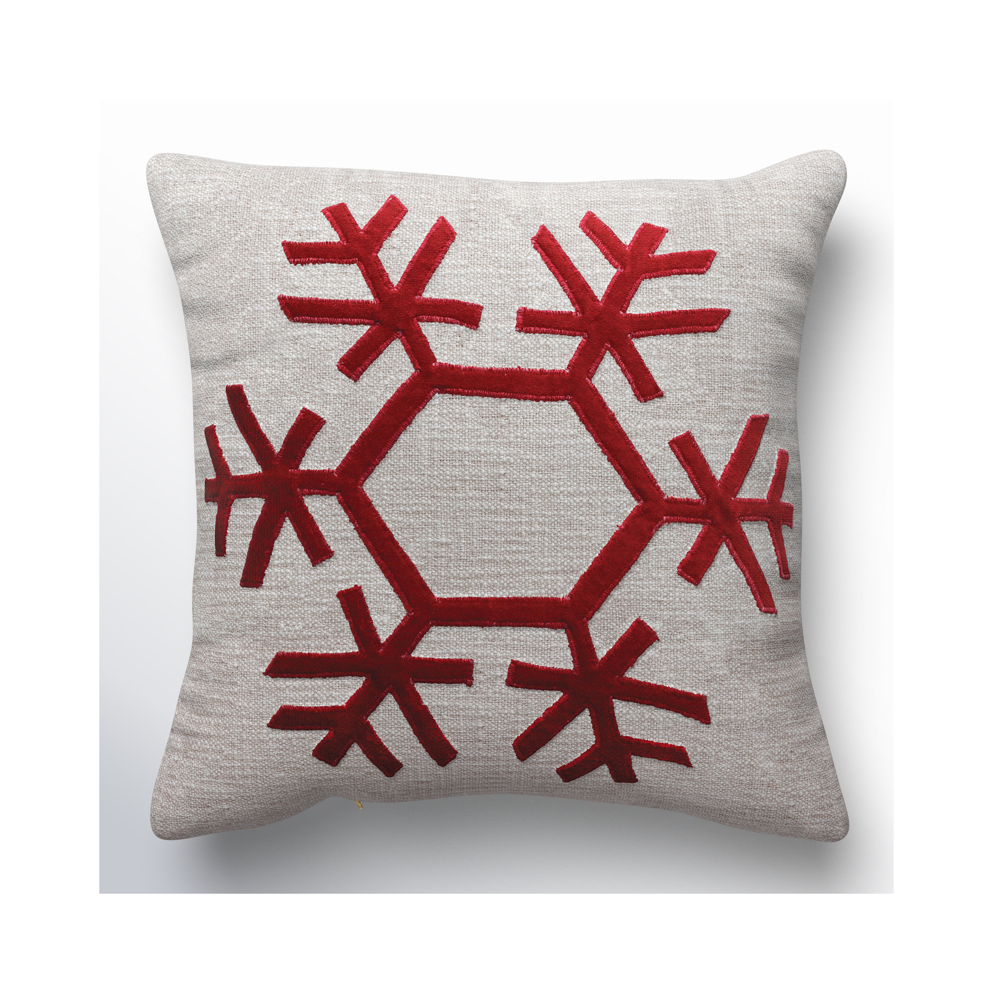 Barton Embroidered Cotton Throw Pillow