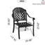 Chaise de patio en fonte d'aluminium 2 pièces avec structure et coussins noirs