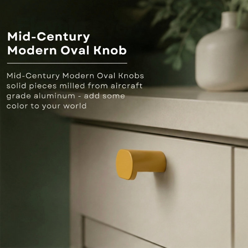 1.75" Oval Knob, Sunflower (Yellow)