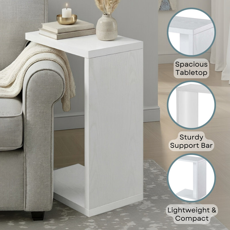 Haught End Table, White