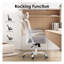Chaise de bureau ergonomique avec support lombaire réglable, chaise de bureau à haut dossier avec appui-tête et accoudoirs rabattables, chaise d'ordinateur en filet respirant pour salle d'étude de bureau à domicile - blanc et gris-944593502-944593444