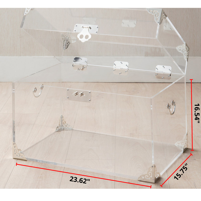 Ciao Bella Clear Acrylic Accent Trunk, Silver Plated