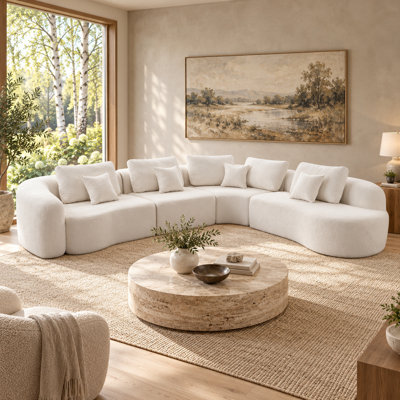 Upholstered Boucle L-Shaped Sectional