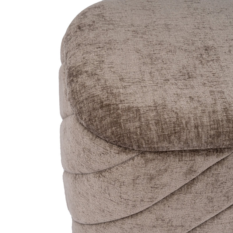 Repose-pieds carré avec rangement en chenille avec couvercle capitonné et tabouret d'appoint rembourré brun, Brun