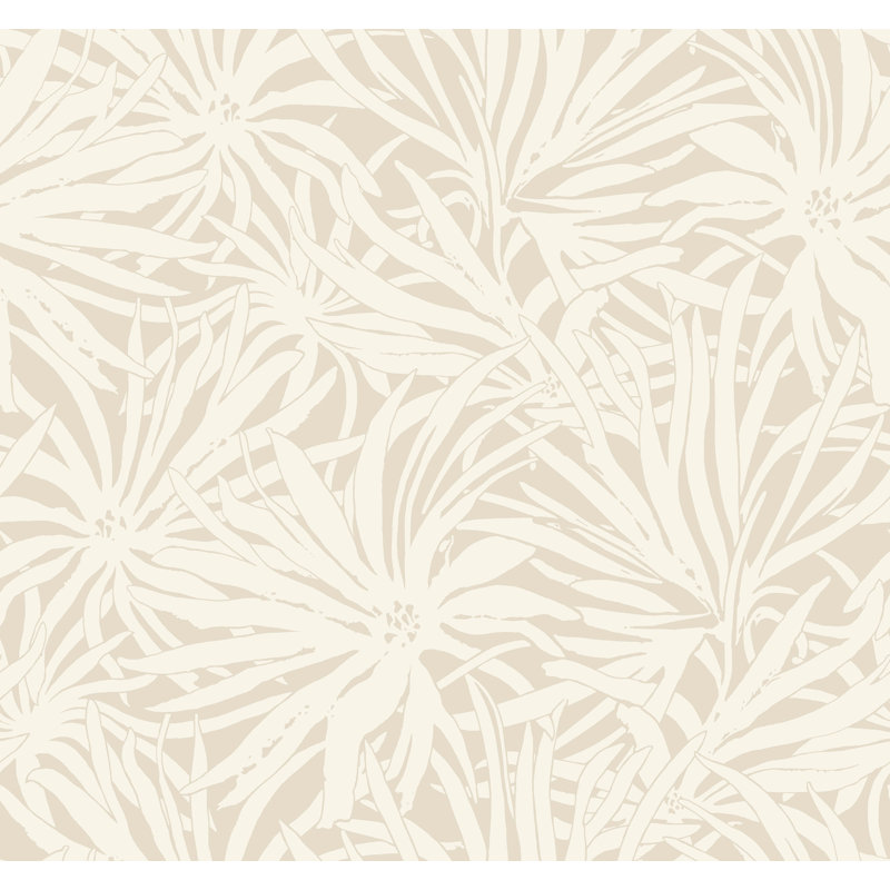 Papier peint floral avec auvent crème, Beige