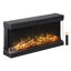 Foyer électrique 36 po en verre à 3 côtés, fixé au mur et encastré avec thermostat, flamme 12 couleurs, luminosité réglable, télécommande avec minuterie, 1400 W