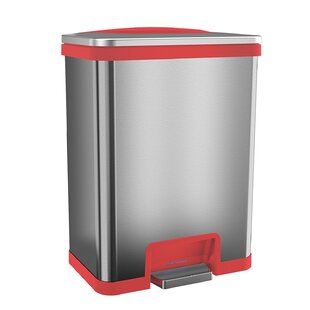 iTouchless Step Pedal Kitchen Trash Can with AbsorbX Odor Filter 13 Gallon  Rectangular Stainless Steel