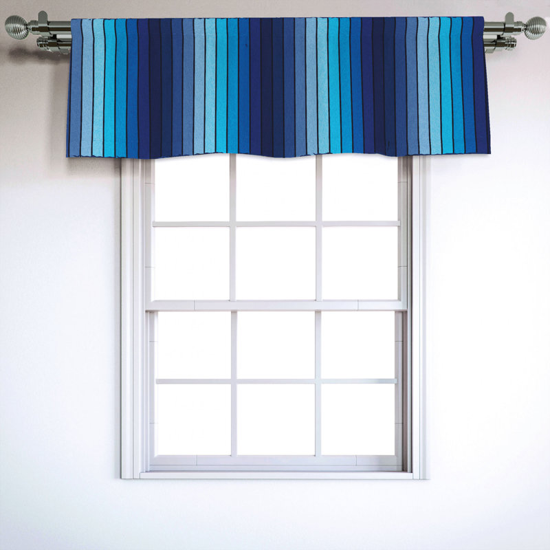 Sateen Striped Ruffled Window Valance
