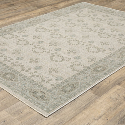 Kulas Floral Oriental Beige/ Green Area Rug
