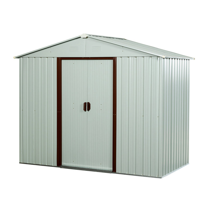 Remise de rangement extérieure en métal 6 pi x 5 pi avec base en métal