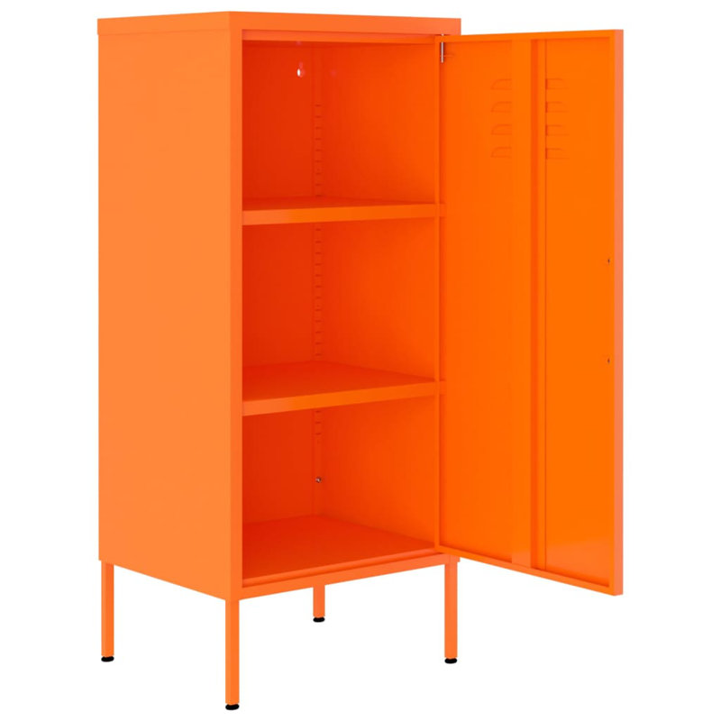 Storage Cabinet Freestanding File Cabinet with Shelves for Office Steel, Orange