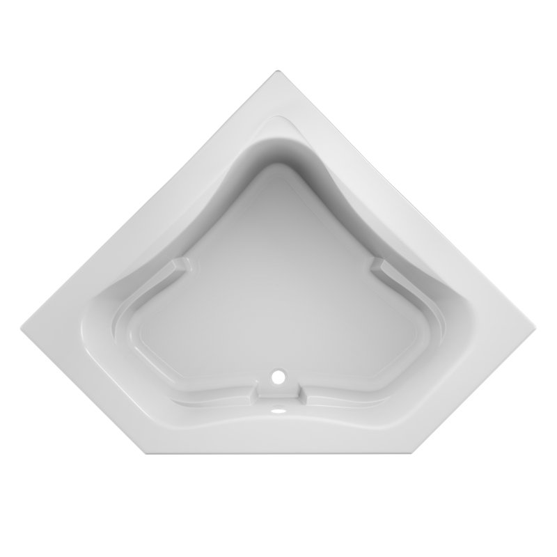 Baignoire de coin en acrylique 60 po x 60 po Signature, Blanc