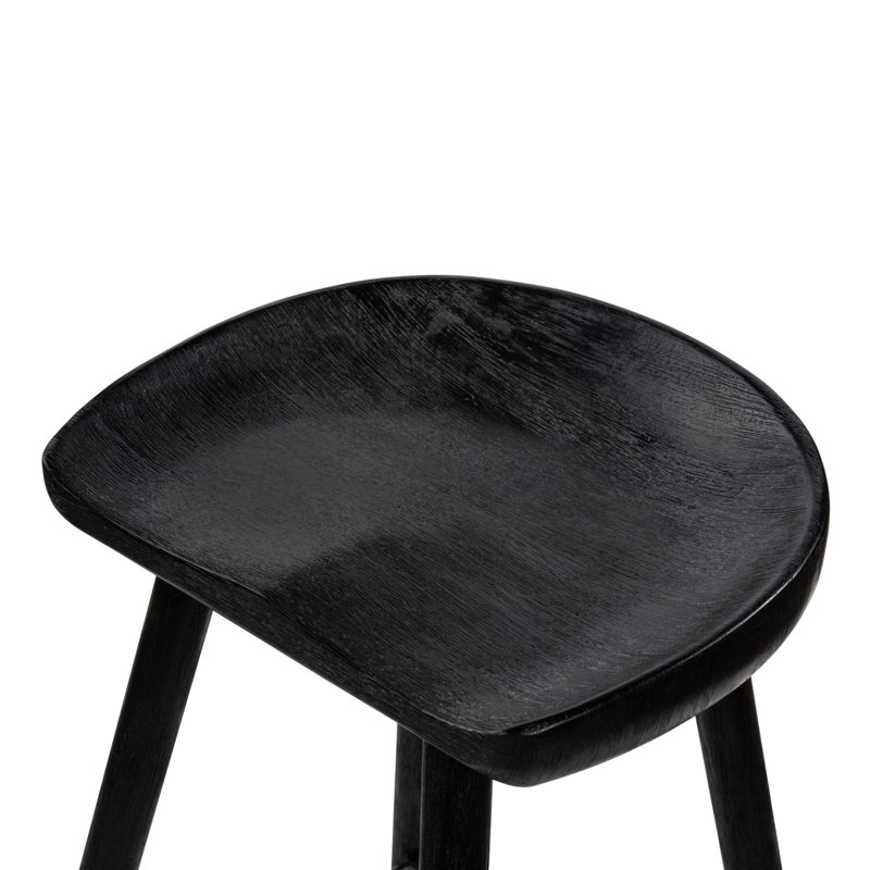 Barrett Solid Wood Bar & Counter Stool, Matte Black, Bar Stool (30" Seat Height)