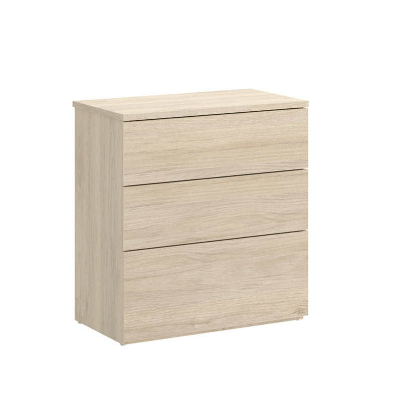Arria 52cm W Manufactured Wood Bedside Table, Natural Oak