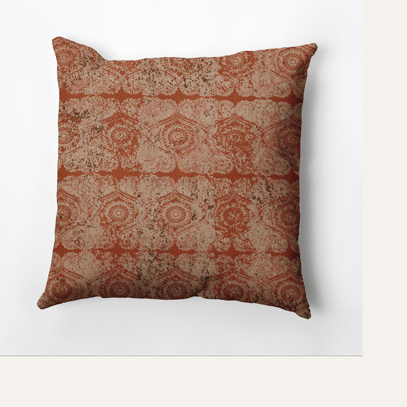 Housse et insert de coussin carré extérieur HH Revival Patina, H 20 po x l 20 po x p 2 po, Orange / rouille