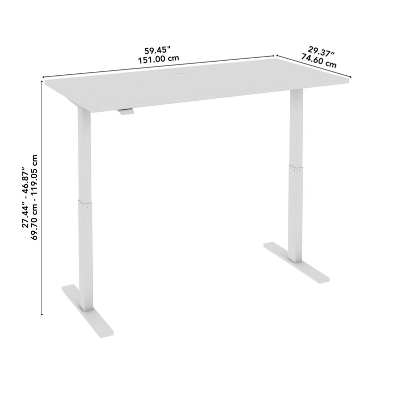Bush Business Furniture Move 60 Series Electric Height Adjustable Standing Desk, Black Walnut, 27" H x 59.5" W x 29.4" D