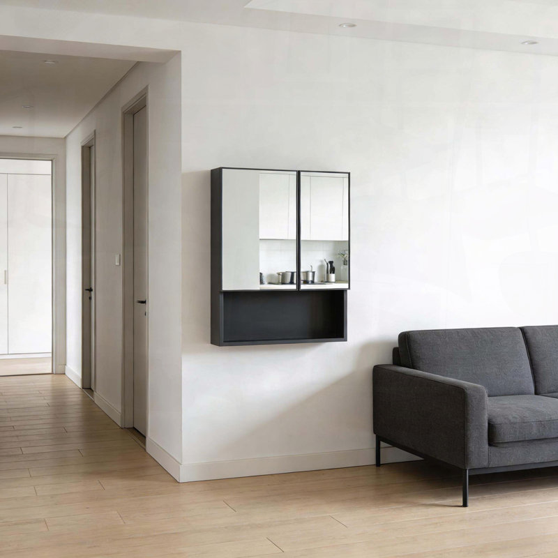 Élégante armoire murale en acier inoxydable