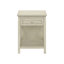 Table d'appoint transitionnelle avec placage blanc antique et rangement pour la chambre à coucher