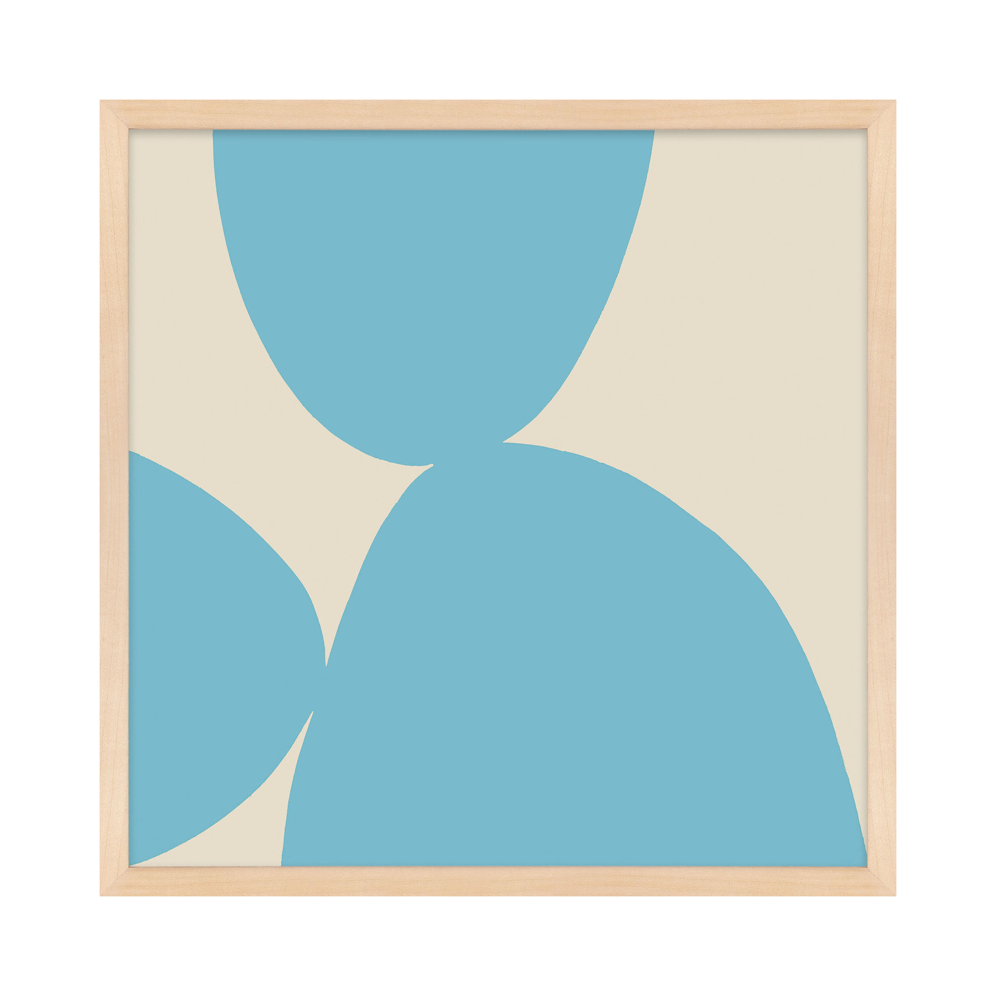 Blue Ink 1 by Lee Lessem, Maple Framed, 44" H x 44" W x 1.25" D