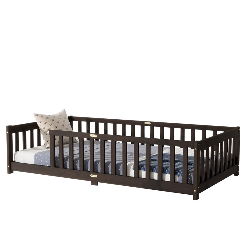Floor Bed With Fence Without Door, Espresso