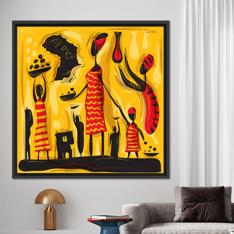 Print on Canvas, 40 cm H x 40 cm W, Black Floater Framed