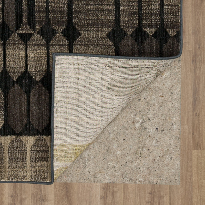 Gray Geometric Polyester Indoor Area Rug, 5'3" x 7'10"
