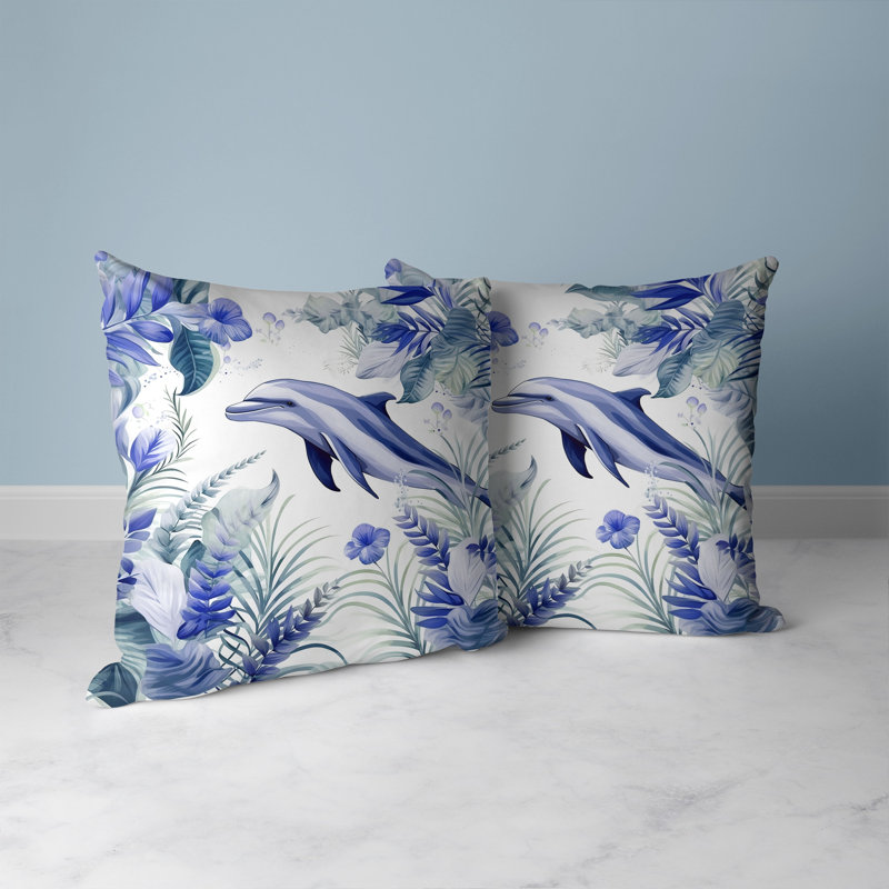 Indoor / Outdoor Square Cushion, Blue, 51cm H x 51cm W