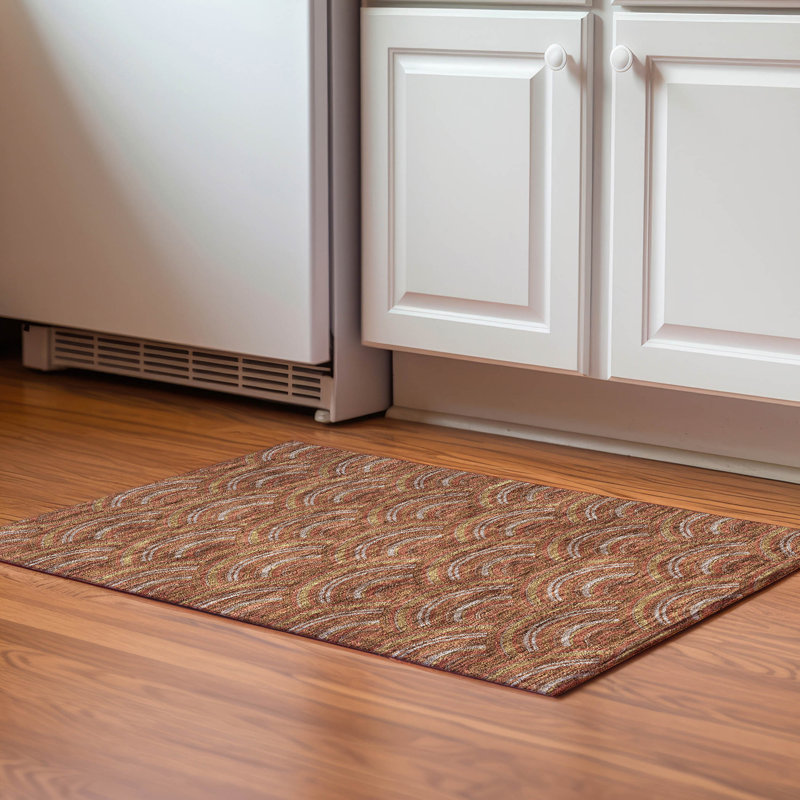Premium Machine Washable Prisco Paprika Rug, Rectangle 1'8" x 2'6"