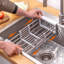 Panier de drainage rétractable en acier inoxydable Panier de cuisine polyvalent