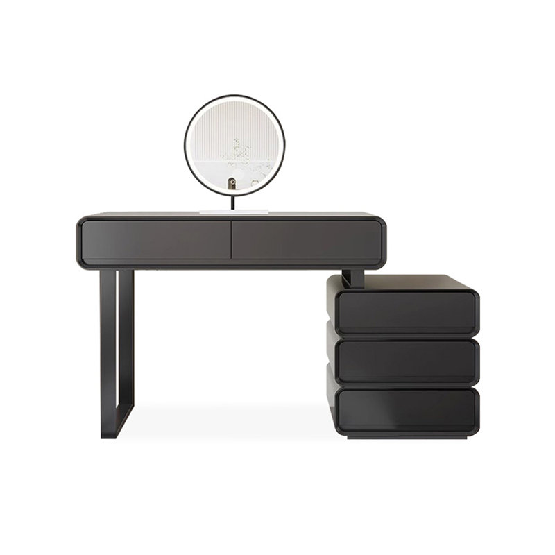 Coiffeuse de maquillage avec miroir lumineux, 5 tiroirs